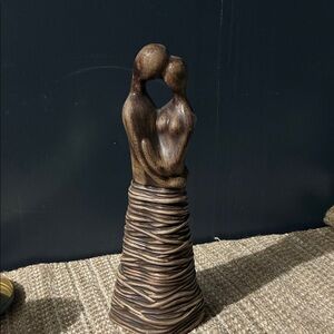Elegant Brown Couple Sculpture